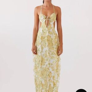 BRAND NEW- TAGS ON: Sunset Kisses Ruffle Maxi Dress - Daffodil